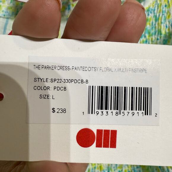 Solid & Striped Green Painted Floral The Parker Linen Mini Dress Sz L NWT - Picture 7 of 14